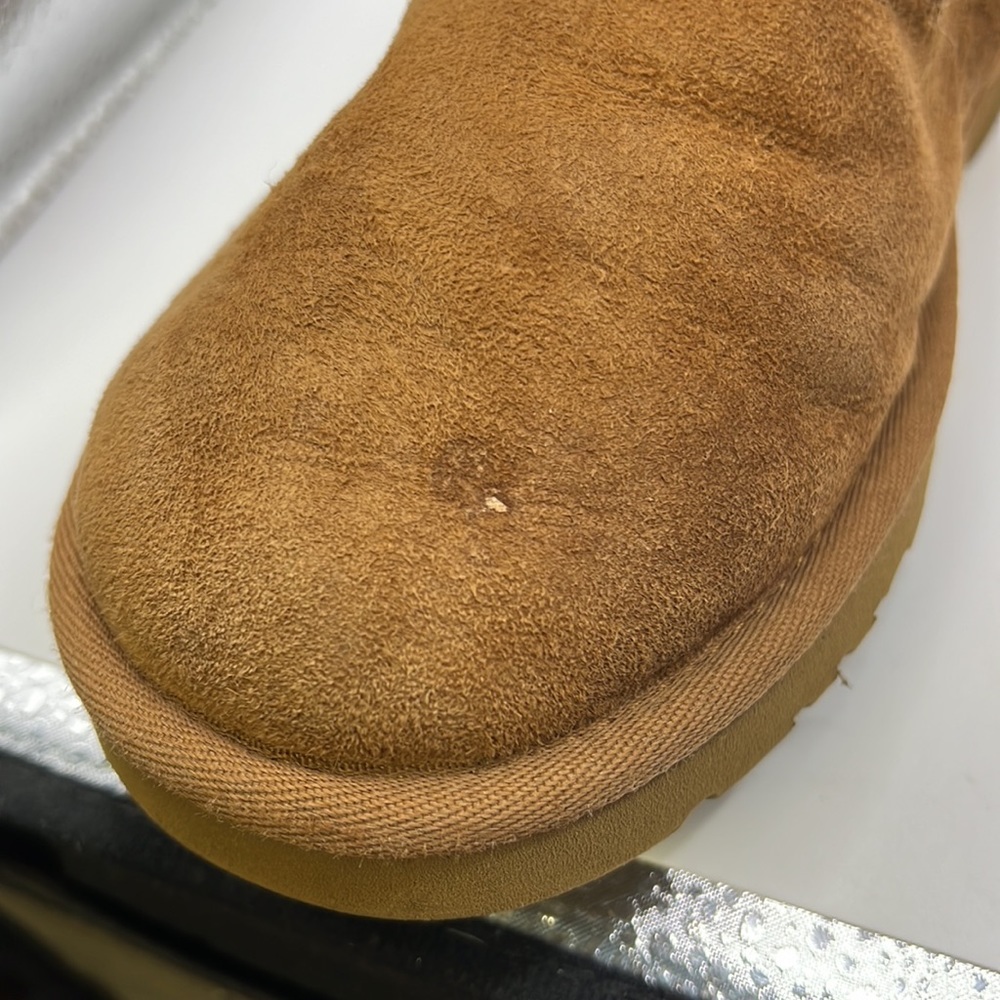 Ugg Tall Winter Boots Brown Leather Sheep Womens Size 7 - Picture 7 of 16